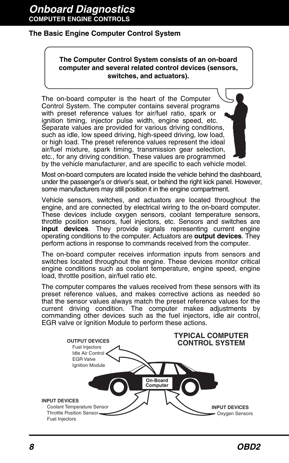 Onboard diagnostics, 8 obd2, Typical computer control system | Equus 3040 - OBD2 ScanTool User Manual | Page 10 / 52