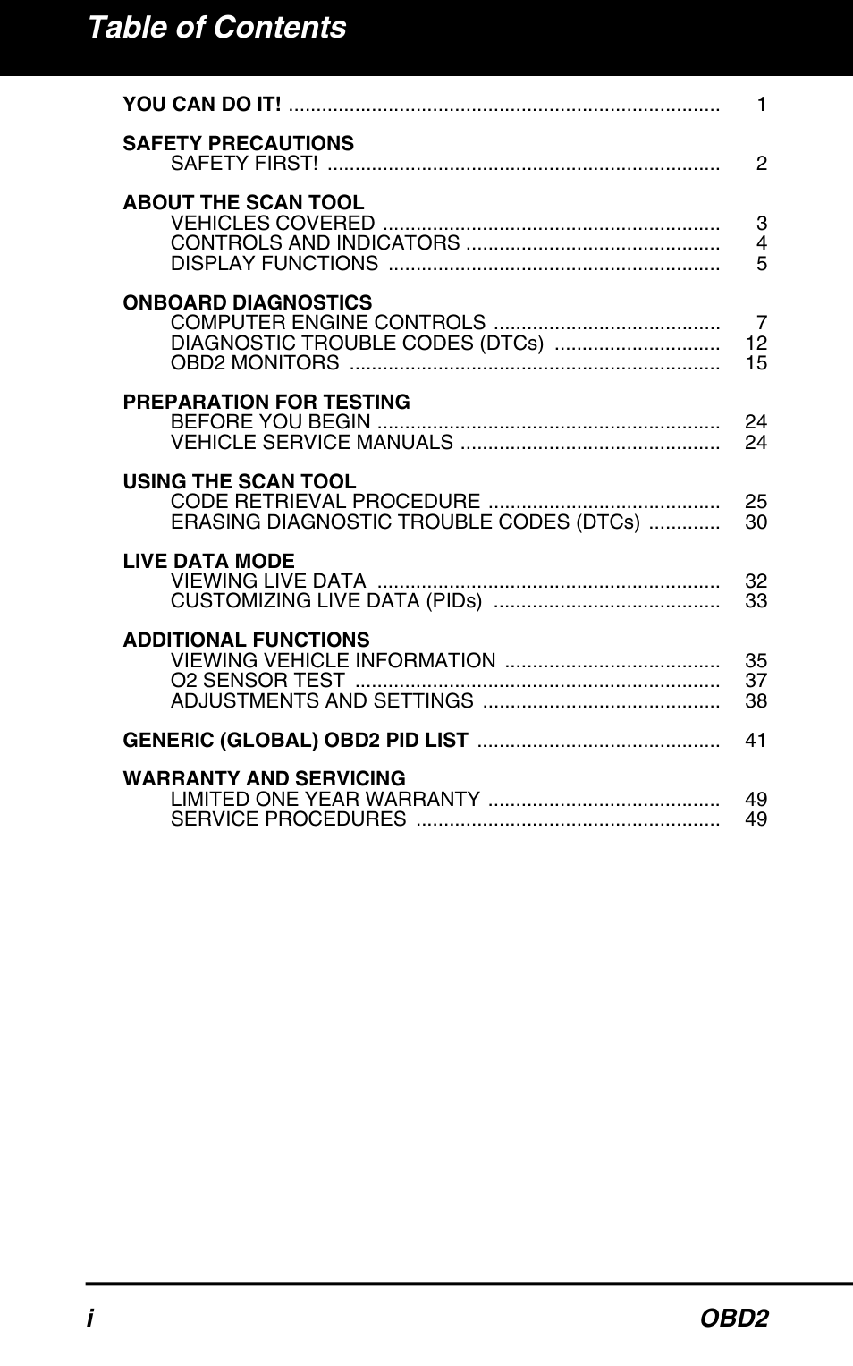 Equus 3040 - OBD2 ScanTool User Manual | Page 2 / 52