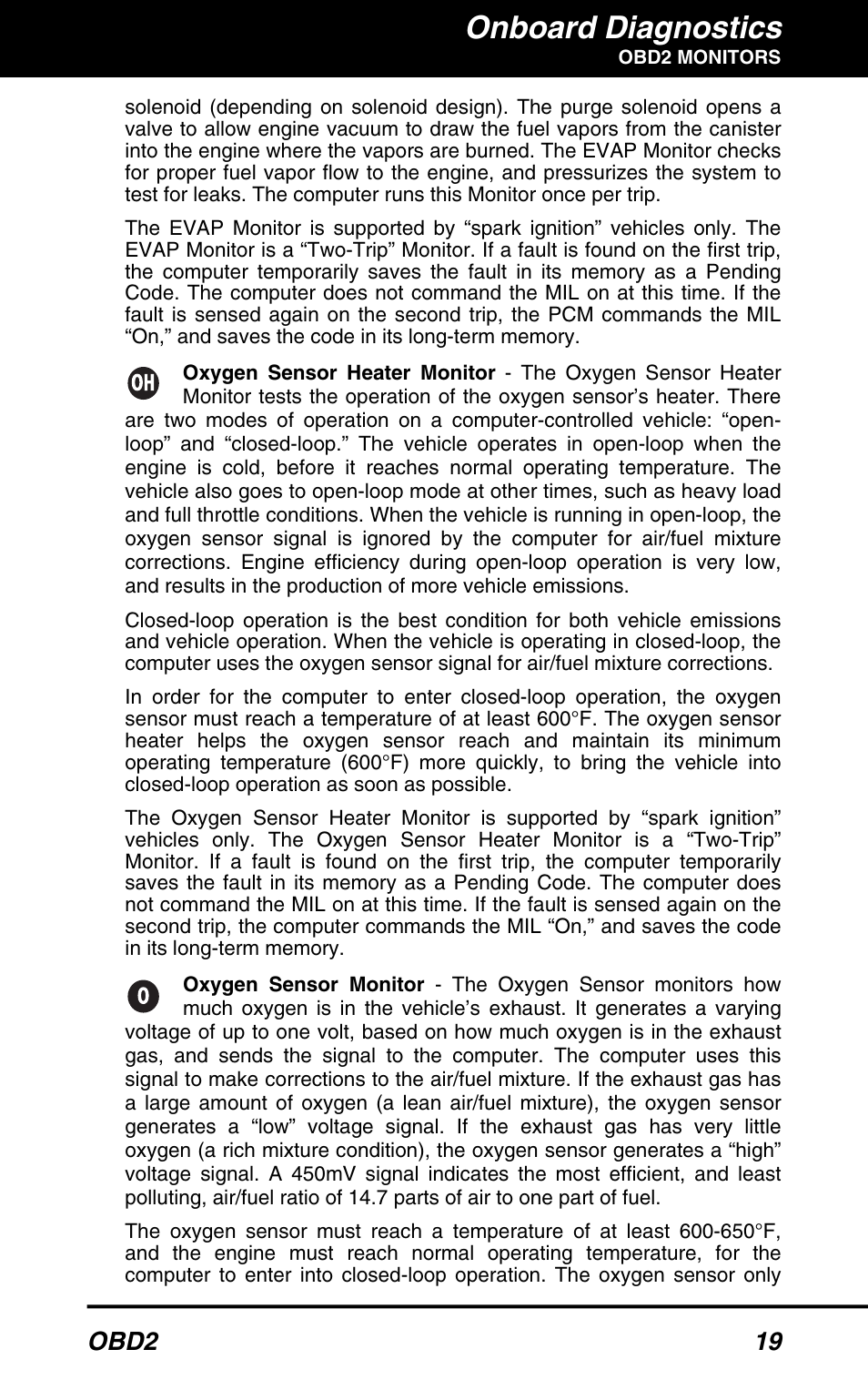 Onboard diagnostics, Obd2 19 | Equus 3040 - OBD2 ScanTool User Manual | Page 21 / 52