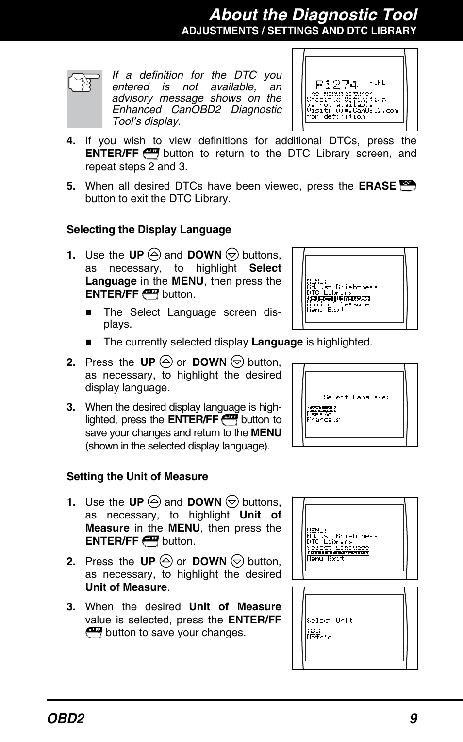 About the diagnostic tool, Obd2 9 | Equus 3100 - CanOBD2 Diagnostic Tool User Manual | Page 11 / 64