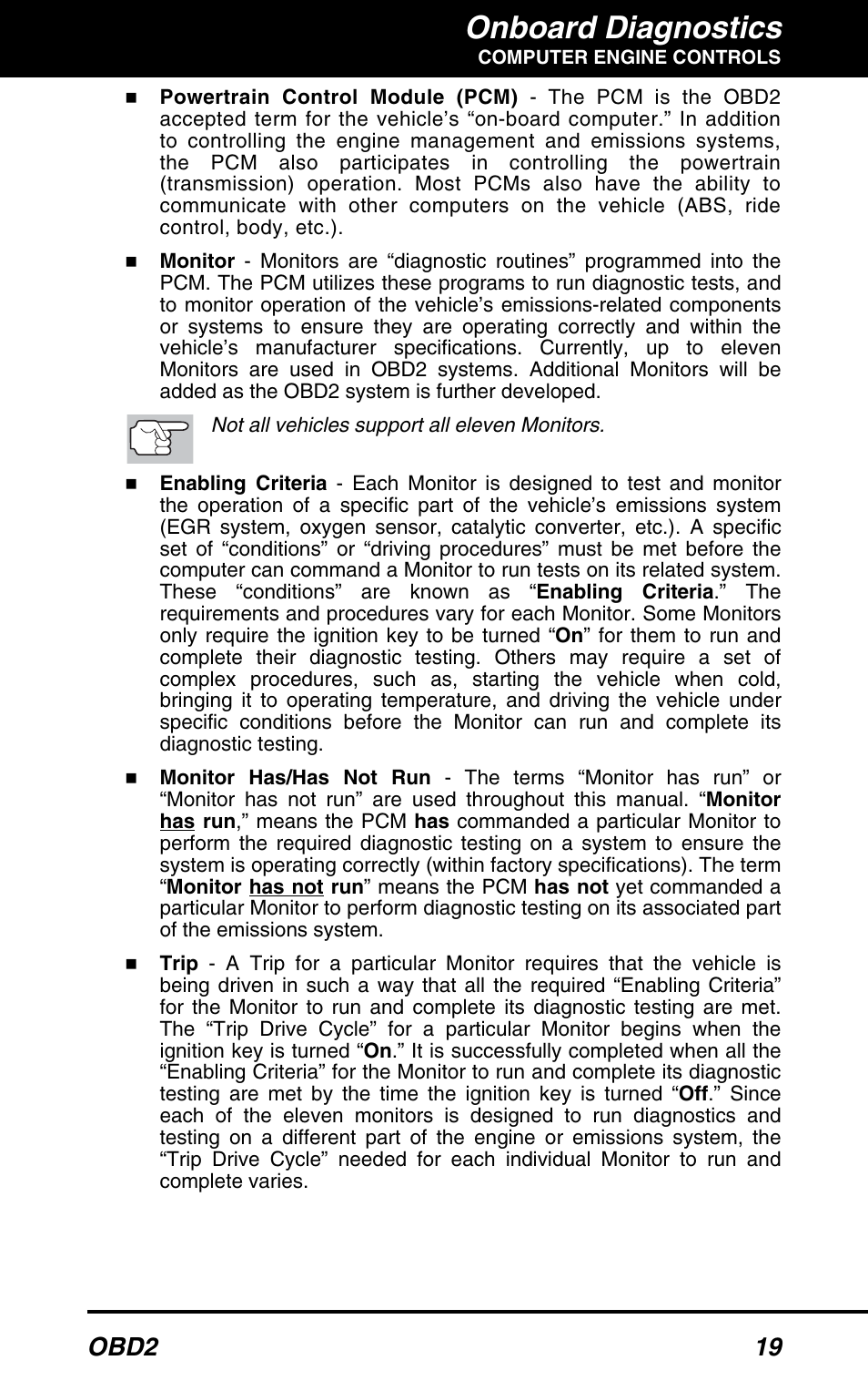 Onboard diagnostics, Obd2 19 | Equus 3100 - CanOBD2 Diagnostic Tool User Manual | Page 21 / 64