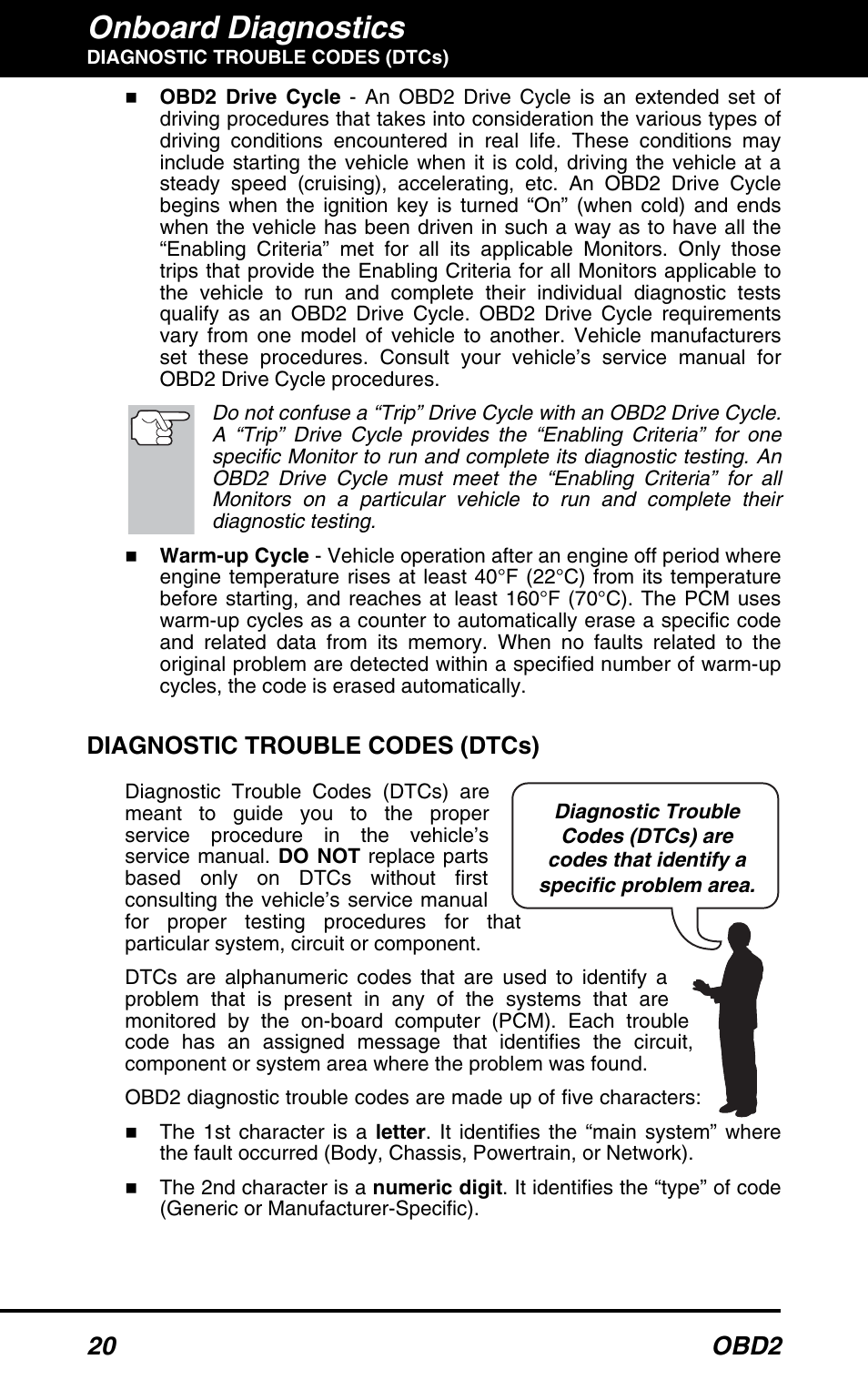 Diagnostic trouble codes (dtcs), Onboard diagnostics, 20 obd2 | Equus 3100 - CanOBD2 Diagnostic Tool User Manual | Page 22 / 64