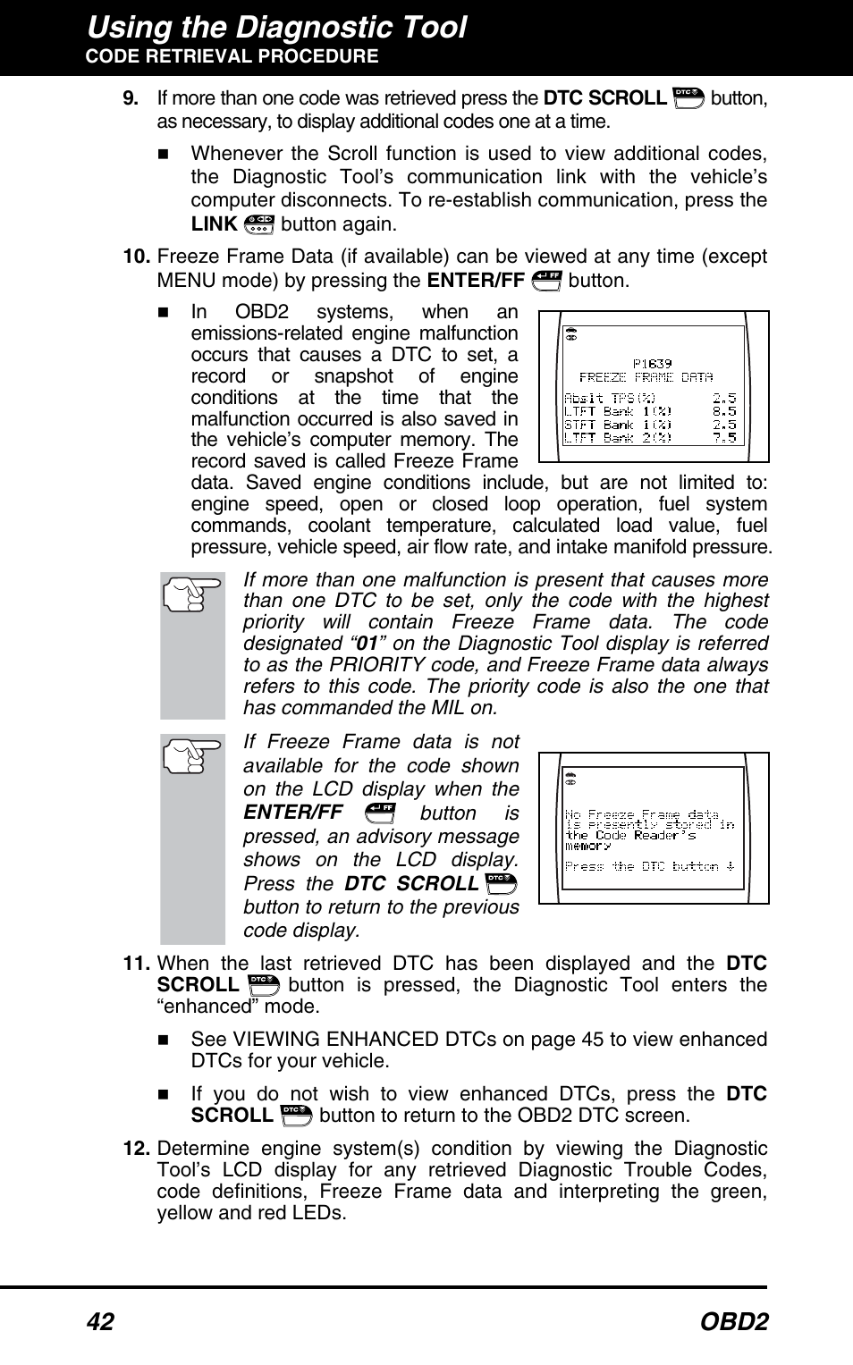 Using the diagnostic tool, 42 obd2 | Equus 3100 - CanOBD2 Diagnostic Tool User Manual | Page 44 / 64