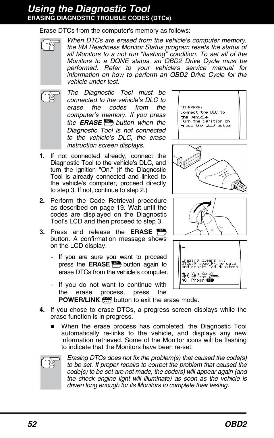 Using the diagnostic tool, 52 obd2 | Equus 3100 - CanOBD2 Diagnostic Tool User Manual | Page 54 / 64