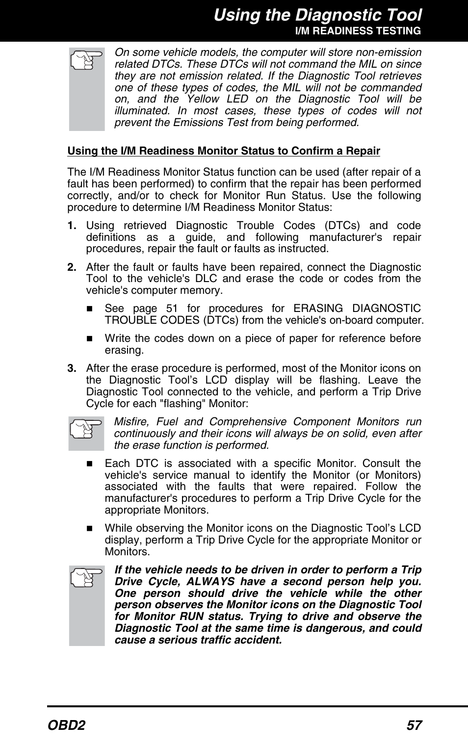 Using the diagnostic tool, Obd2 57 | Equus 3100 - CanOBD2 Diagnostic Tool User Manual | Page 59 / 64