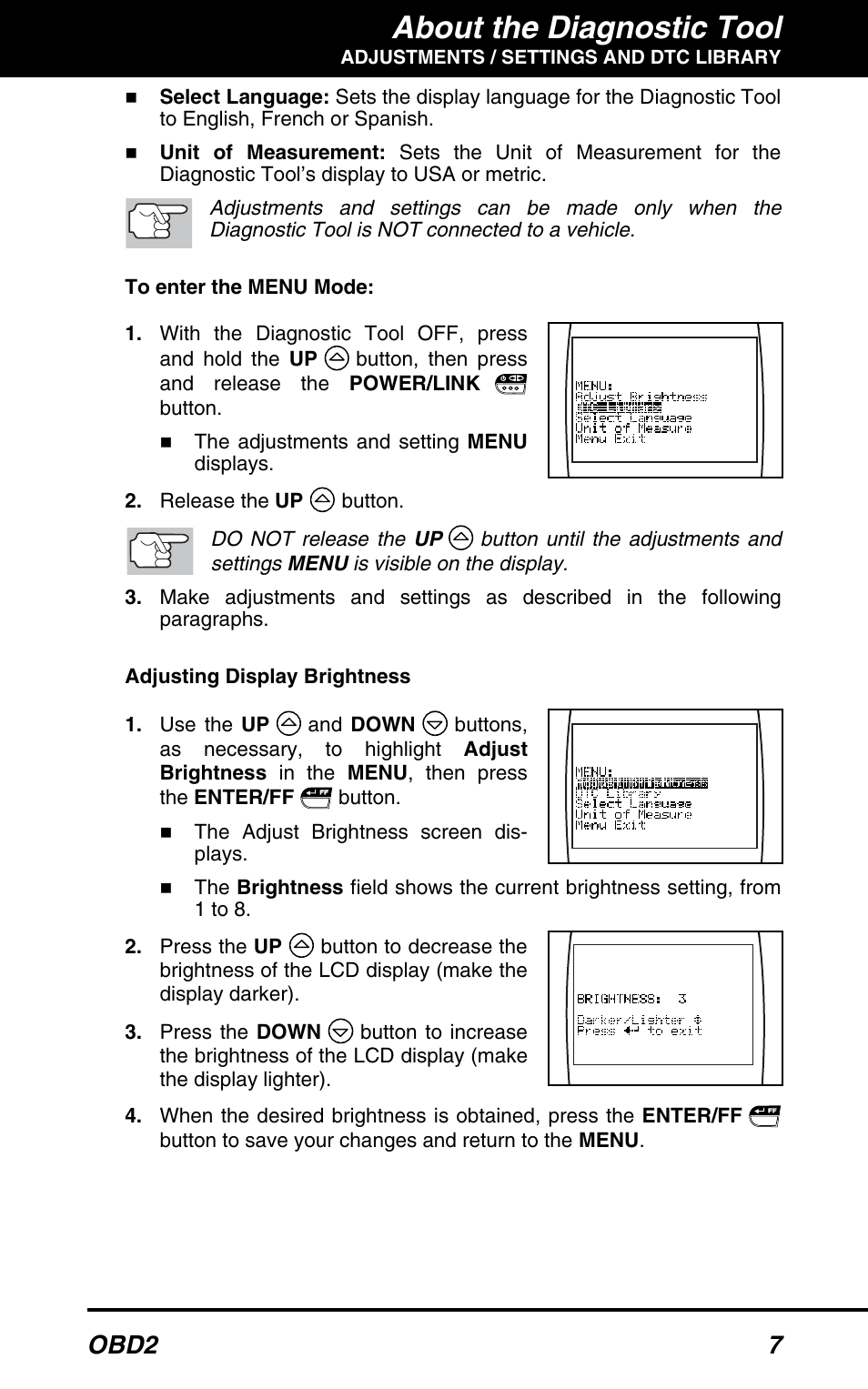 About the diagnostic tool, Obd2 7 | Equus 3100 - CanOBD2 Diagnostic Tool User Manual | Page 9 / 64