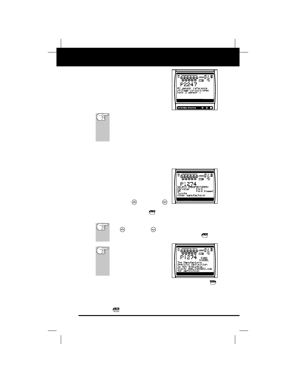 Using the code reader | Equus 3110 - CanOBD2 Diagnostic Tool User Manual | Page 41 / 56