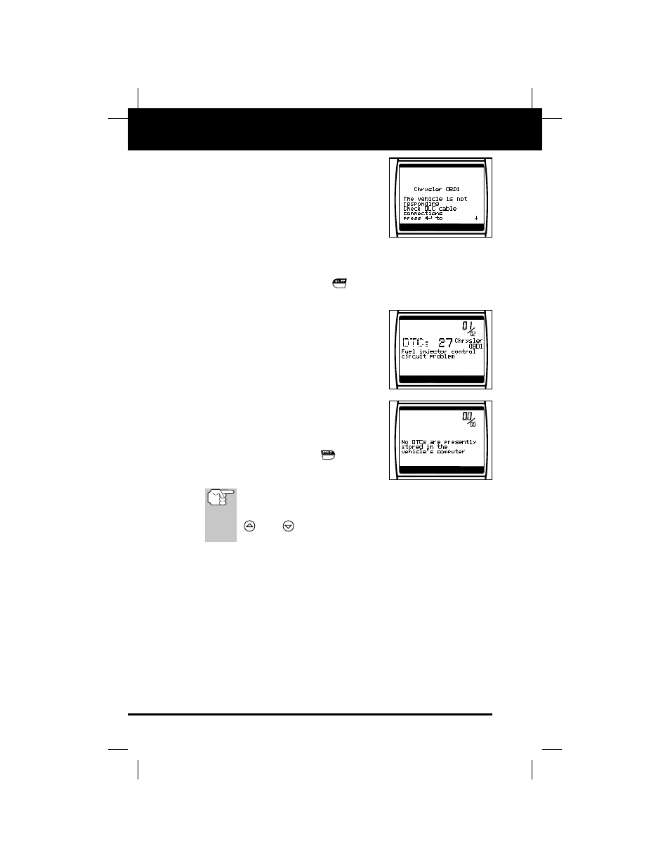 Chrysler/jeep obd1 systems | Equus 3120 - OBD 2&1 Tool Kit User Manual | Page 42 / 88