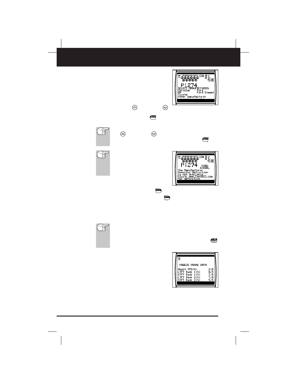 Using the scan tool | Equus 3130 - Scan Tool – OBD2 User Manual | Page 28 / 60