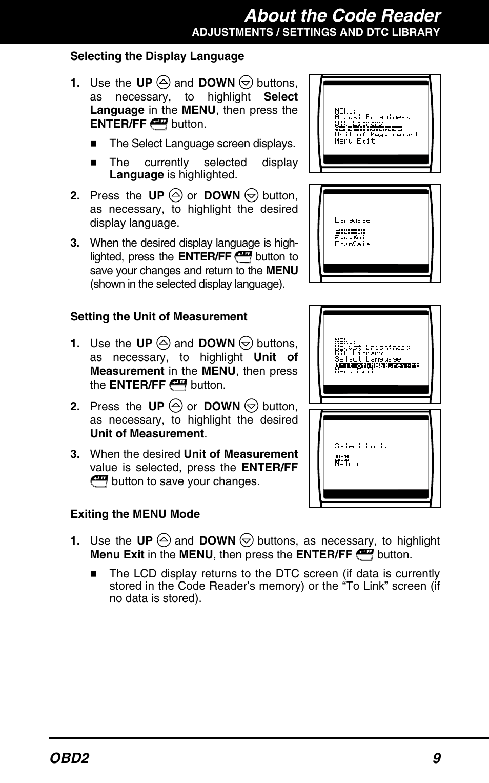 About the code reader, Obd2 9 | Equus 3150 - ABS/SRS + OBD2 Diagnostic Tool User Manual | Page 11 / 68