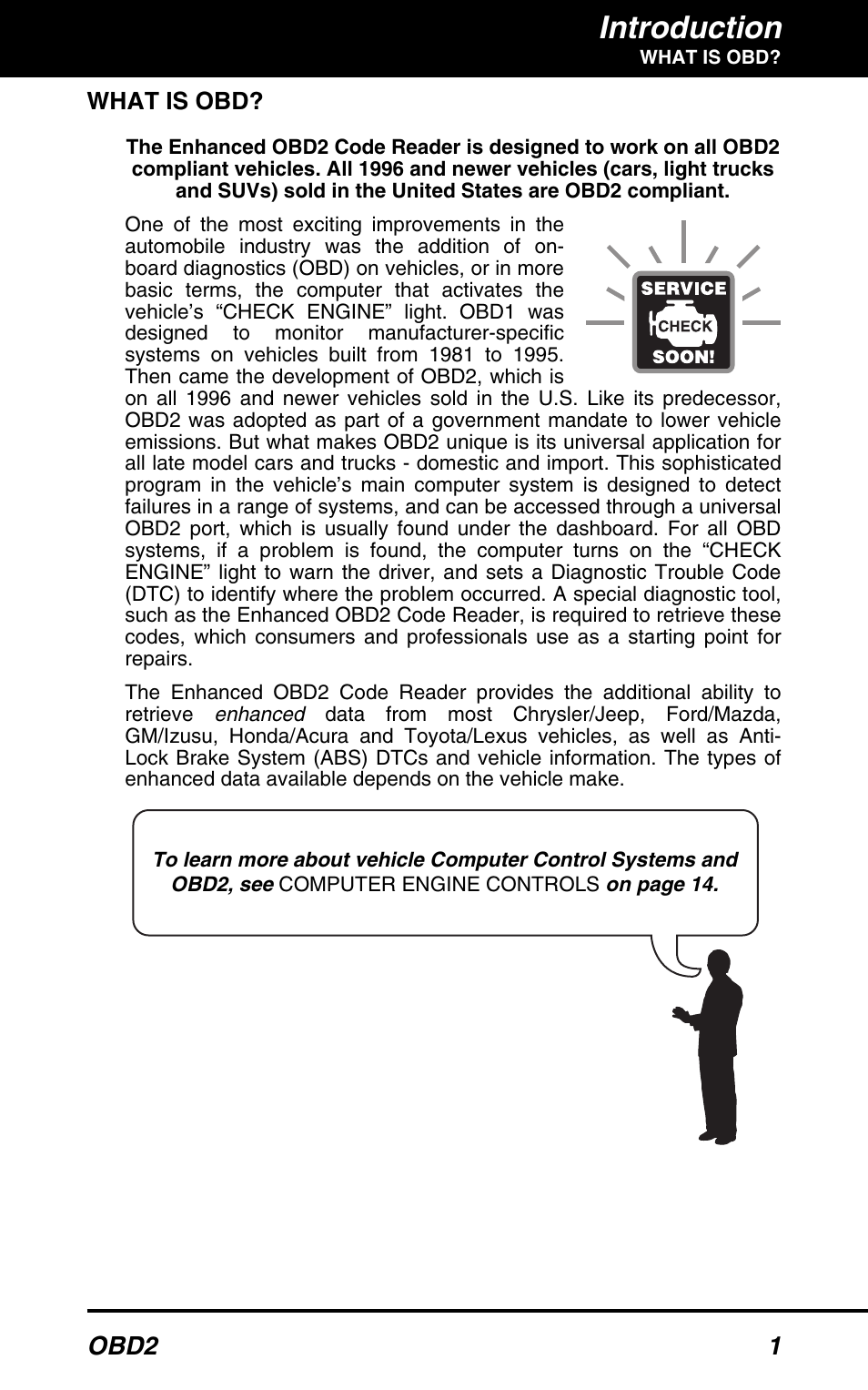 Introduction, Obd2 1, What is obd | Equus 3150 - ABS/SRS + OBD2 Diagnostic Tool User Manual | Page 3 / 68