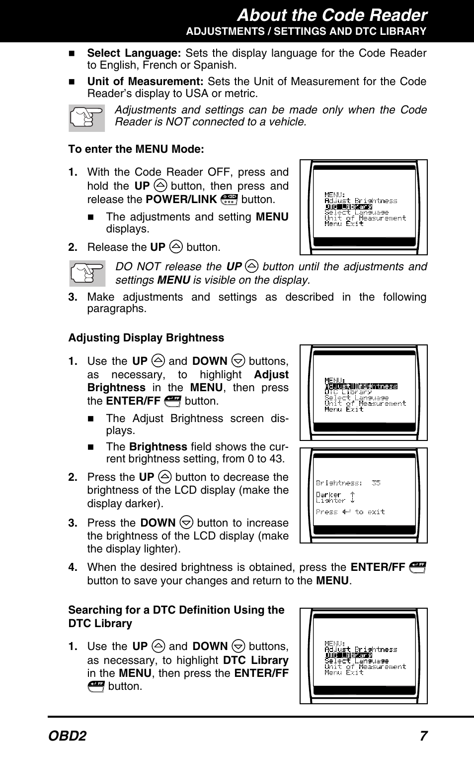 About the code reader, Obd2 7 | Equus 3150 - ABS/SRS + OBD2 Diagnostic Tool User Manual | Page 9 / 68