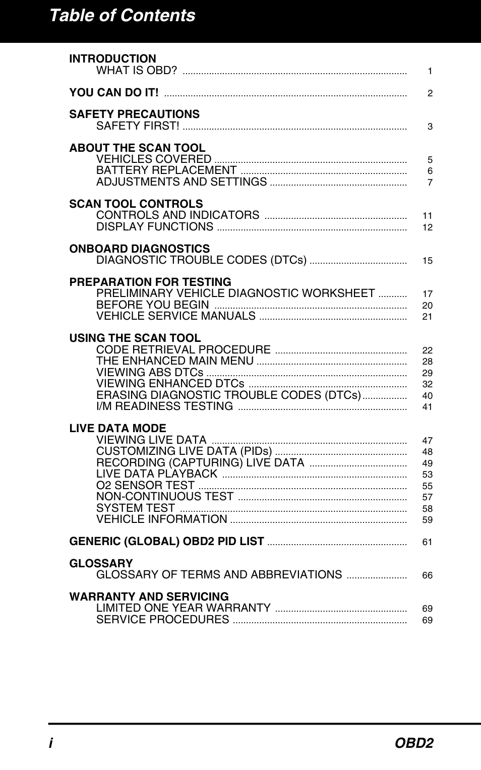 Equus 3160 - ABS/SRS + OBD2 Scan Tool User Manual | Page 2 / 72