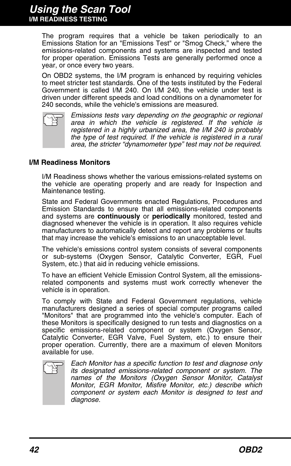 Using the scan tool, 42 obd2 | Equus 3160 - ABS/SRS + OBD2 Scan Tool User Manual | Page 44 / 72