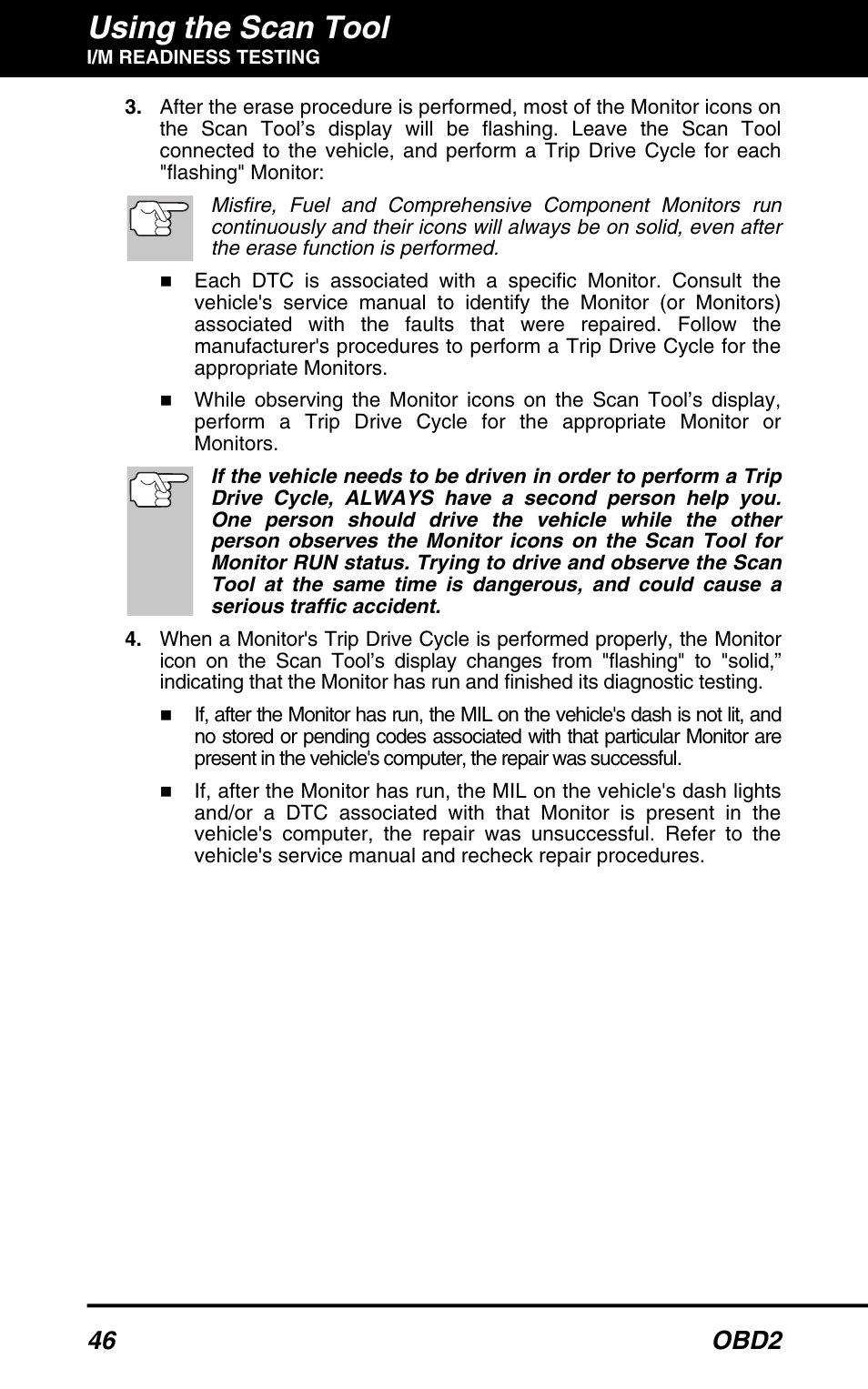 Using the scan tool, 46 obd2 | Equus 3160 - ABS/SRS + OBD2 Scan Tool User Manual | Page 48 / 72