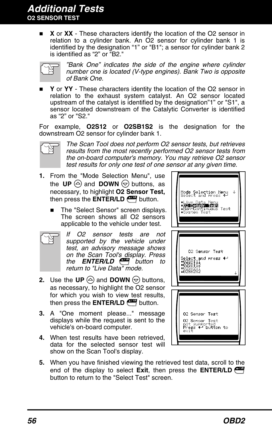 Additional tests, 56 obd2 | Equus 3160 - ABS/SRS + OBD2 Scan Tool User Manual | Page 58 / 72