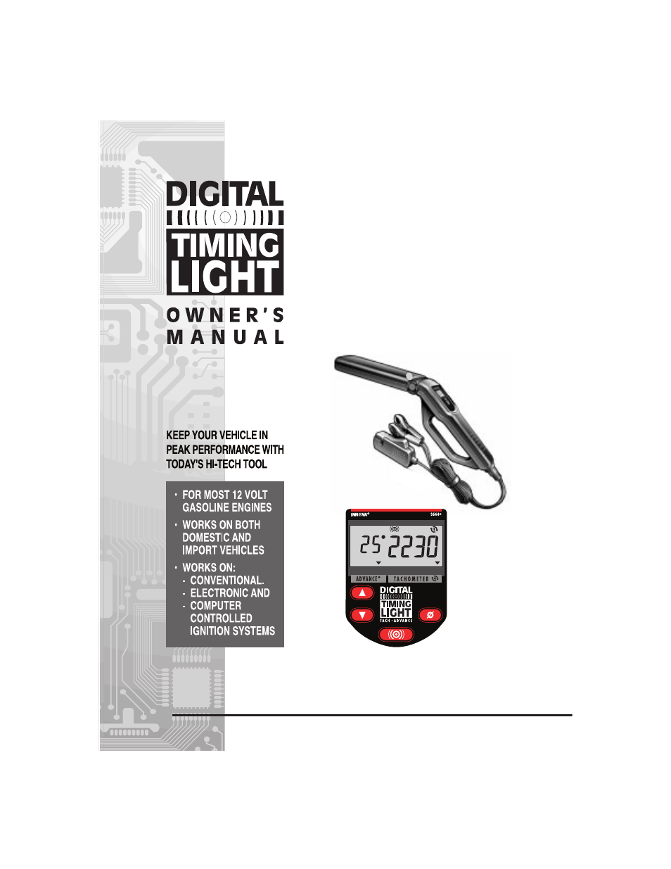 Equus 3568 - INNOVA Digital Timing Light User Manual | 12 pages