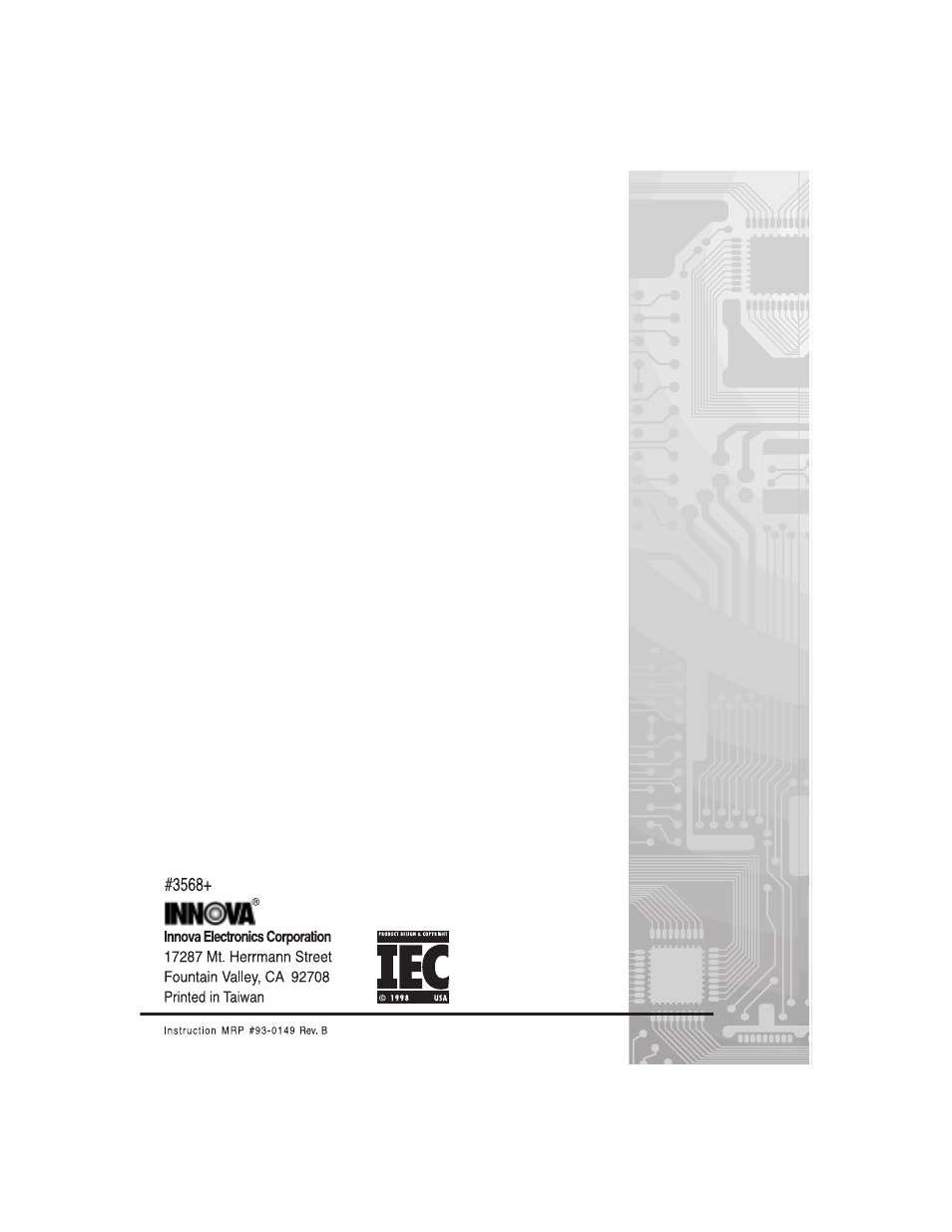 Equus 3568 - INNOVA Digital Timing Light User Manual | Page 12 / 12