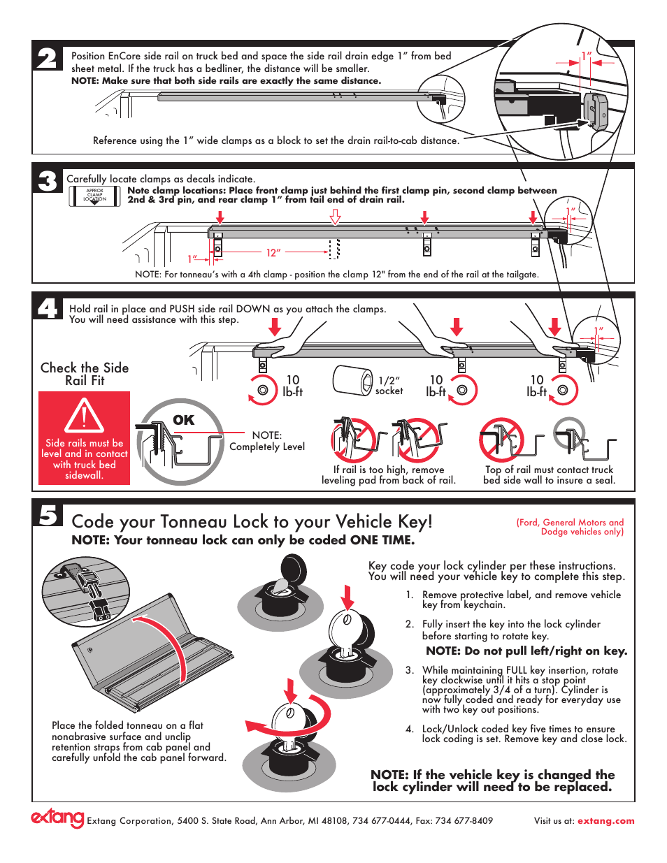 Code your tonneau lock to your vehicle key | Extang Encore Torno General Installation User Manual | Page 2 / 6