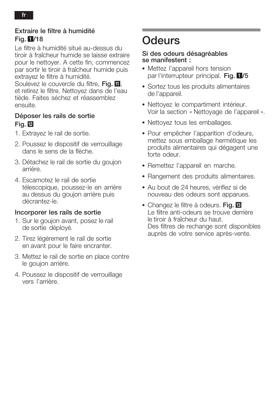 Odeurs | Neff K8315X0 User Manual | Page 46 / 86