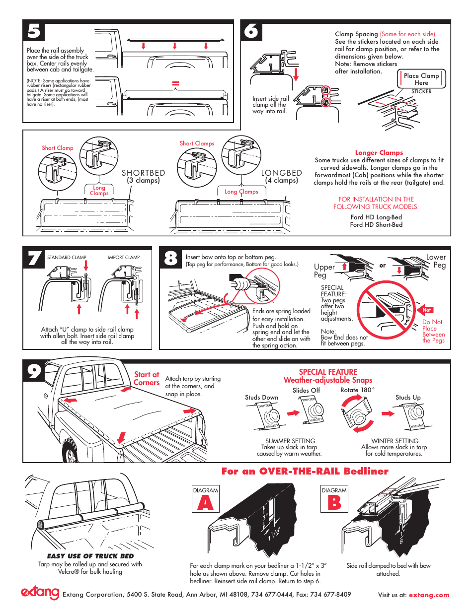 For an over-the-rail bedliner | Extang Platinum BlackMax General Installation User Manual | Page 2 / 4