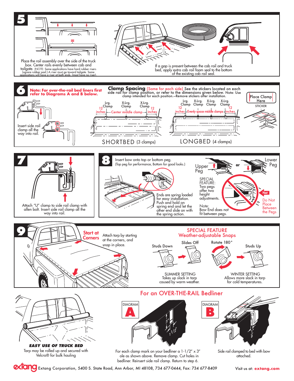 Longbed, Shortbed, For an over-the-rail bedliner | Extang Platinum BlackMax: Ford F150 04-14 User Manual | Page 2 / 2