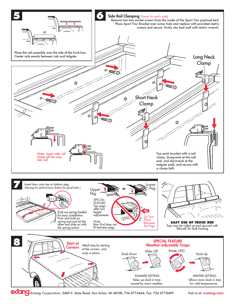 Short neck clamp long neck clamp | Extang Platinum BlackMax: Ford Sport Trac 07+ User Manual | Page 2 / 2