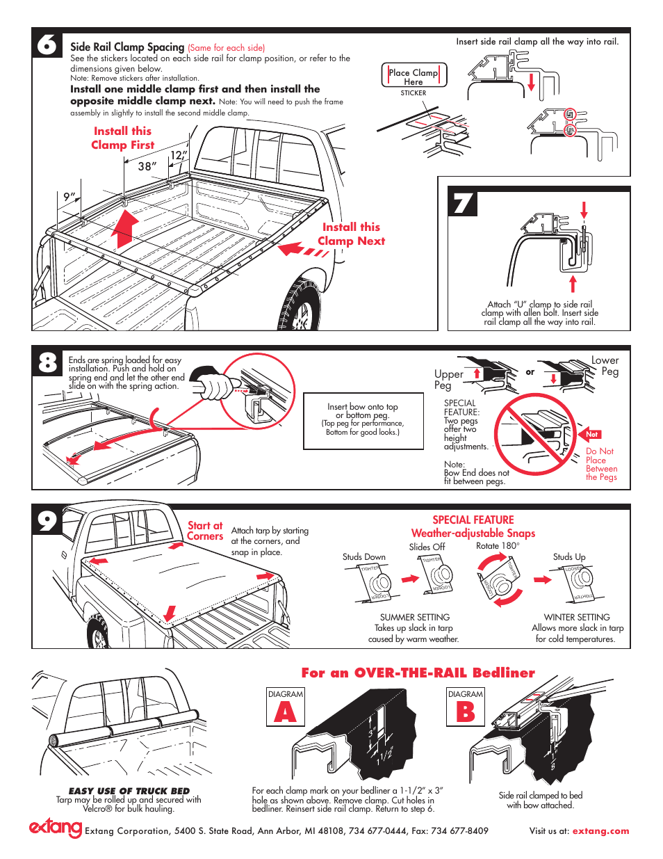 For an over-the-rail bedliner | Extang Platinum BlackMax: Ford F150 Flareside 97+ User Manual | Page 2 / 2