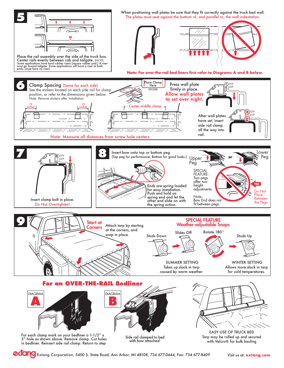 For an over-the-rail bedliner | Extang Platinum BlackMax: GMC/Chevy Stepside 99+ User Manual | Page 2 / 2