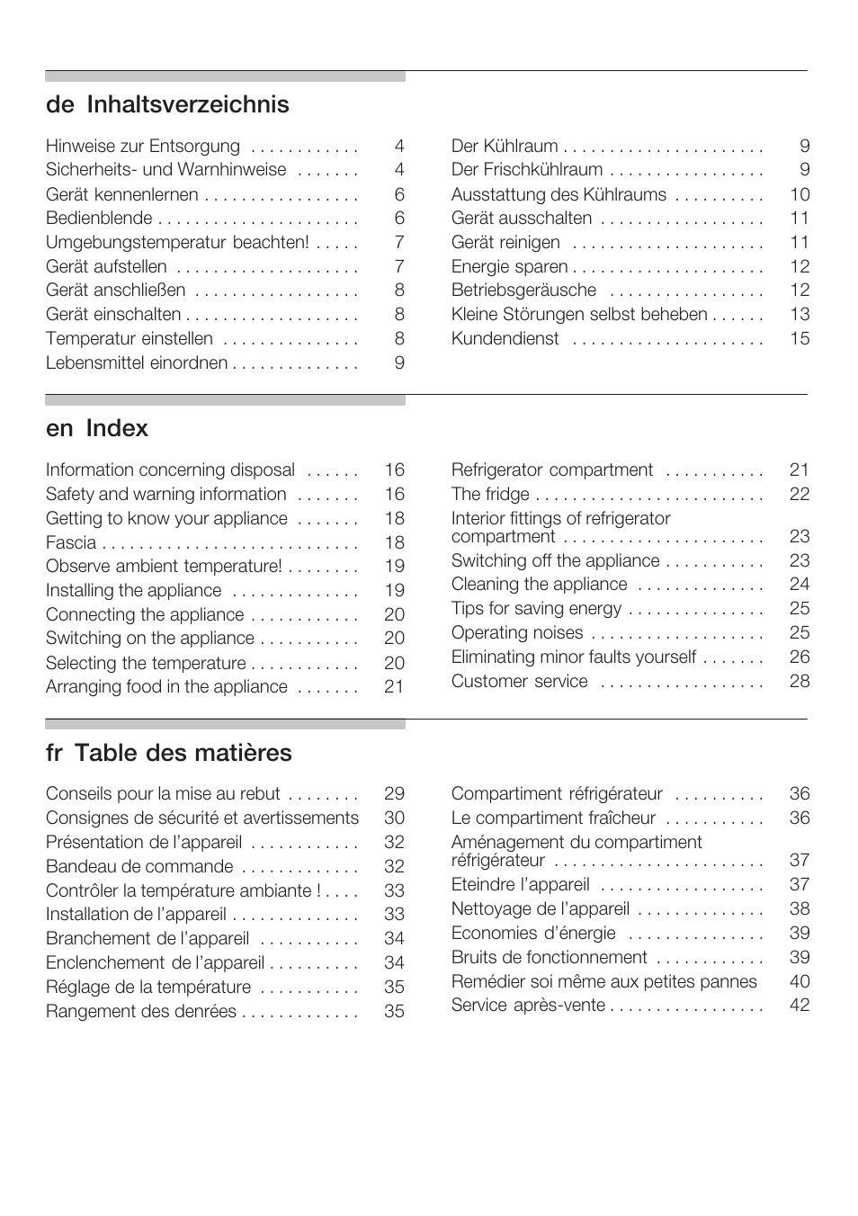 Neff K5764X0 User Manual | Page 2 / 73