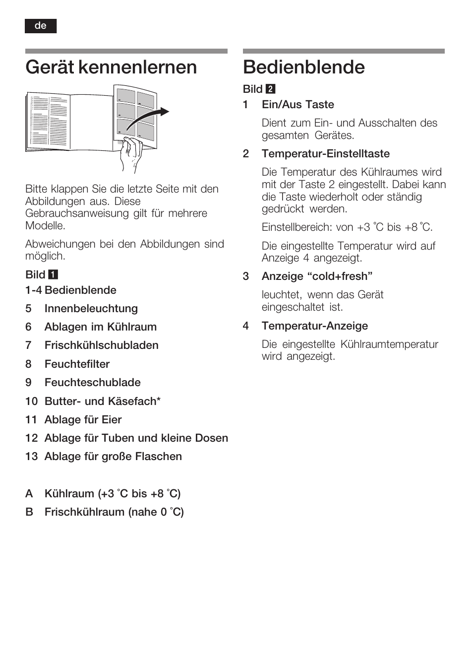 Gerät kennenlernen, Bedienblende | Neff K5764X0 User Manual | Page 6 / 73