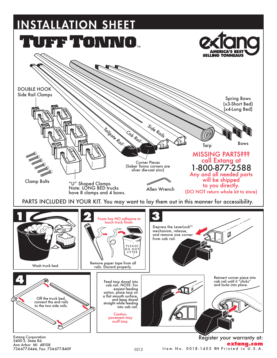 Extang Tuff Tonno General Installation User Manual | 4 pages