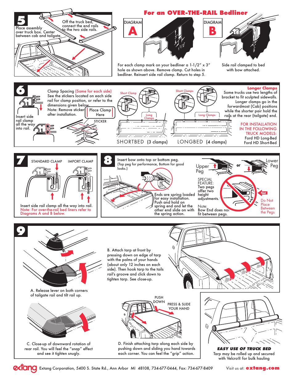 A8 7, For an over-the-rail bedliner | Extang Tuff Tonno General Installation User Manual | Page 2 / 4