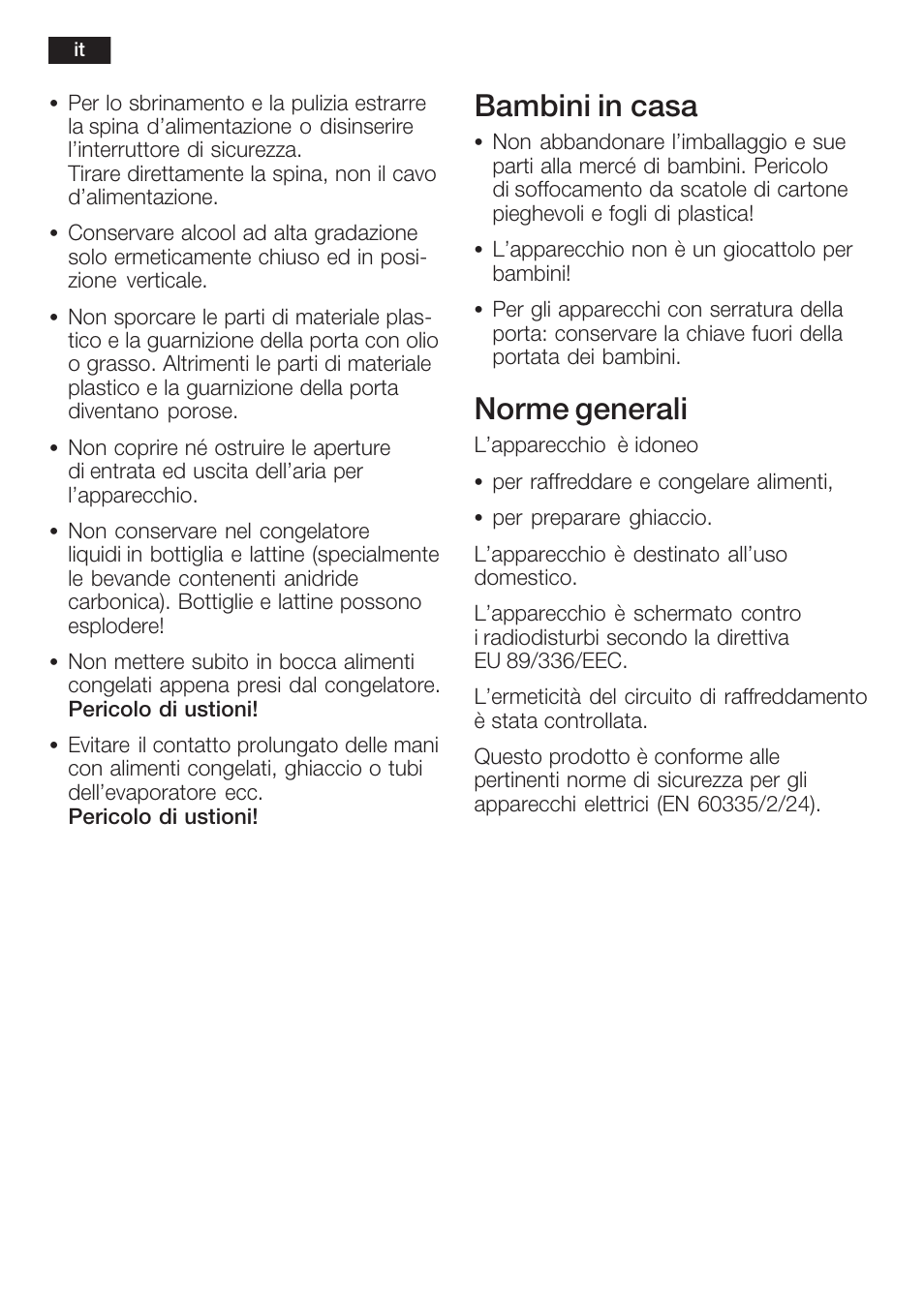 Bambini in casa, Norme generali | Neff K5754X1 User Manual | Page 56 / 92
