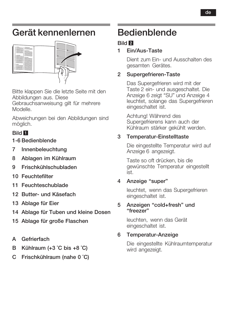 Gerät kennenlernen, Bedienblende | Neff K5754X1 User Manual | Page 7 / 92