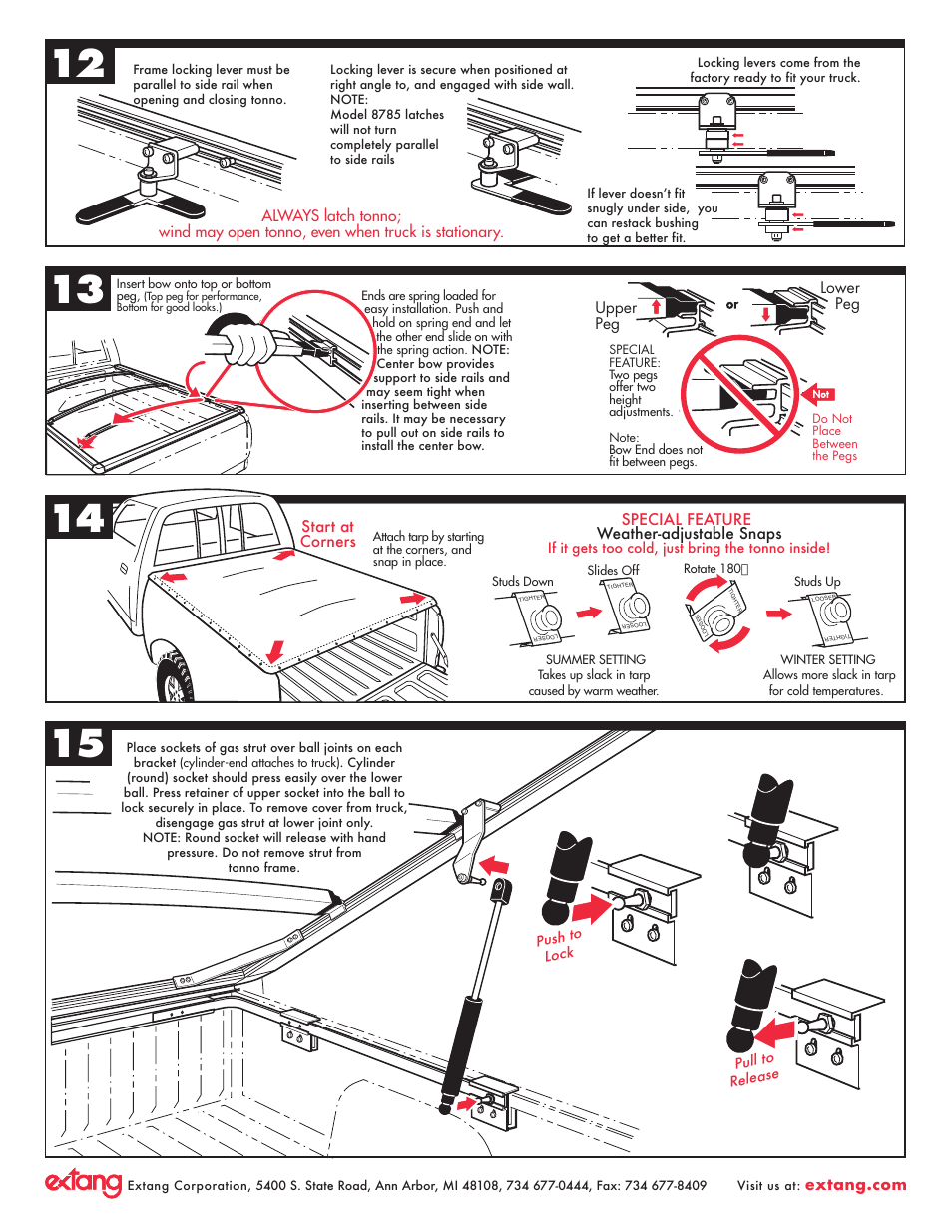 Extang FullTilt General Installation (Snap style) User Manual | Page 3 / 8