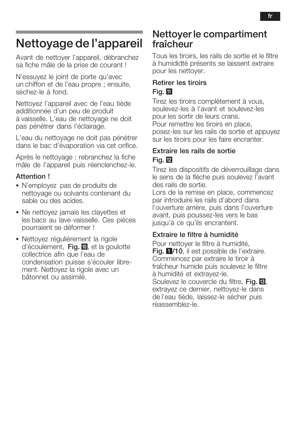 Nettoyage de l'appareil, Nettoyer le compartiment fraîcheur | Neff K5734X8 User Manual | Page 53 / 97