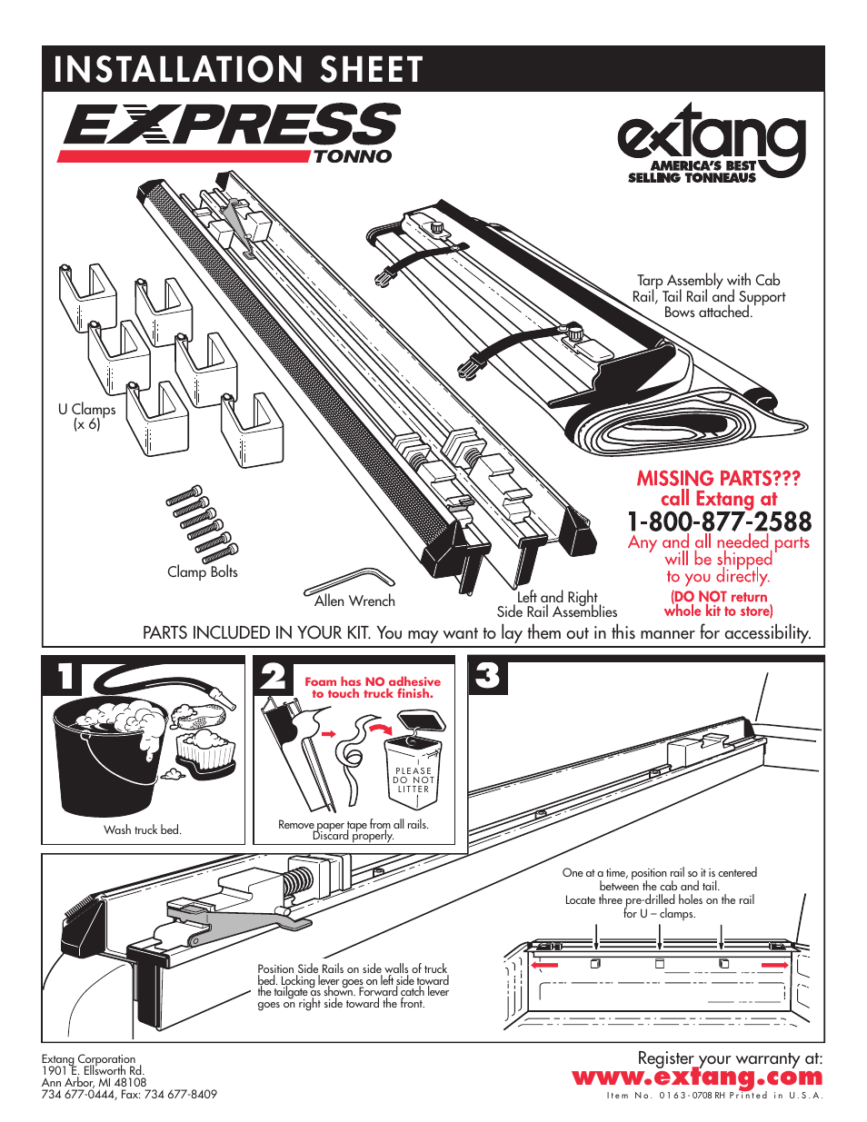 Extang Express Tonno General Installation User Manual | 2 pages