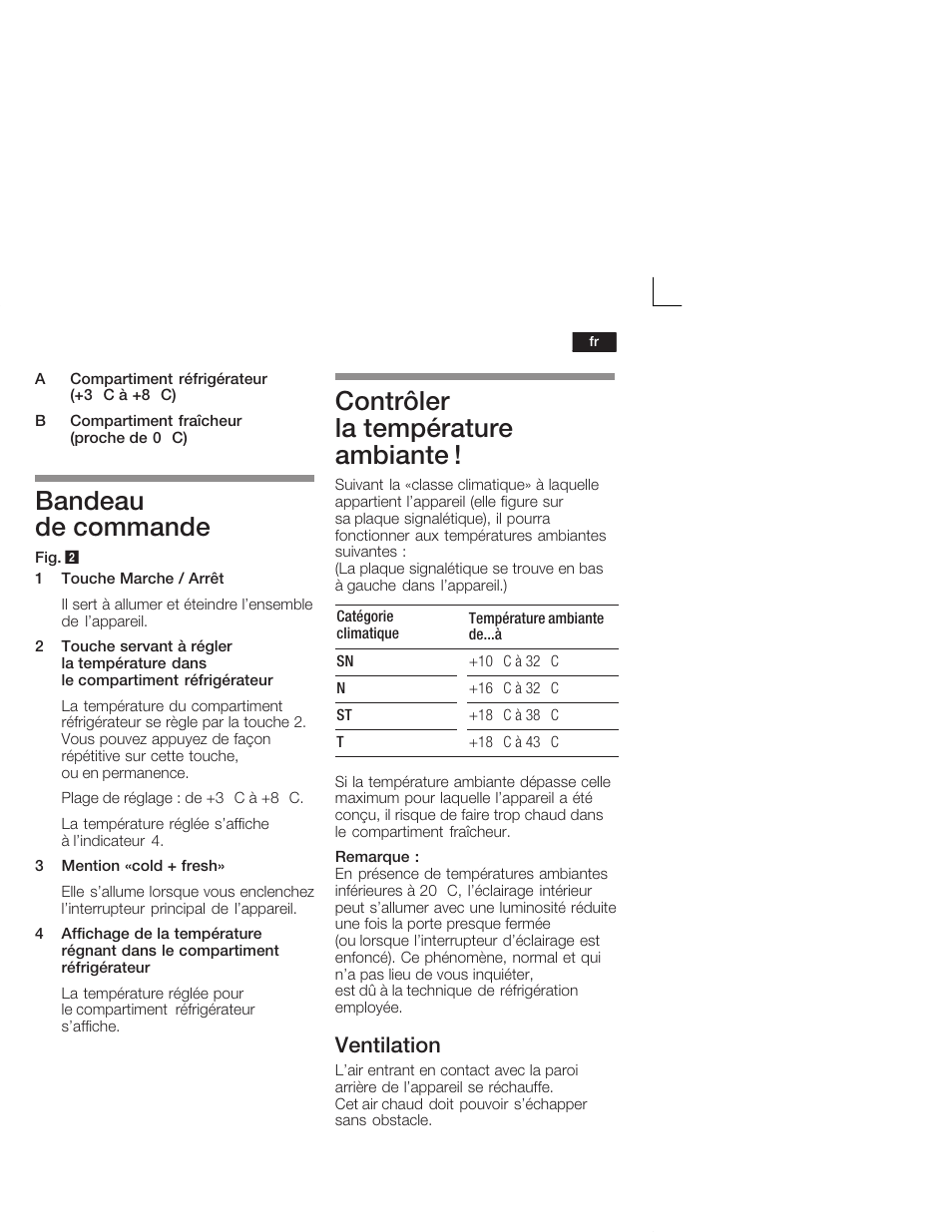 Bandeau de commande, Contrôler la température ambiante, Ventilation | Neff K5724X7 User Manual | Page 29 / 66