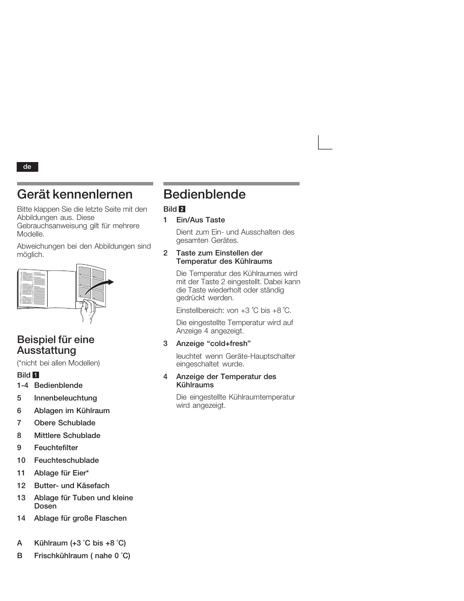 Gerät kennenlernen, Bedienblende, Beispiel für eine ausstattung | Neff K5724X7 User Manual | Page 6 / 66