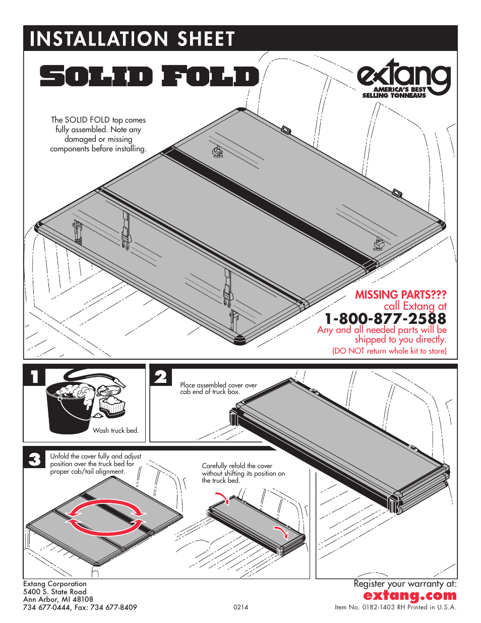 Extang Solid Fold General Installation User Manual | 3 pages