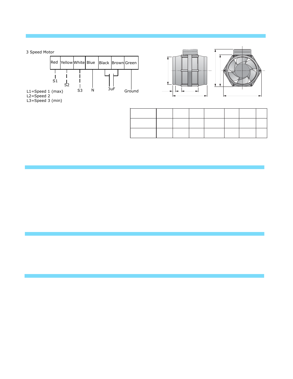 Wiring diagrams, Dimensions, Troubleshooting | Maintenance, Limitation of warranty and liability | FanAm ICF Inline Series Corrosion Resistant User Manual | Page 2 / 2