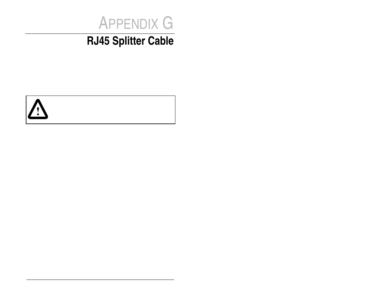 Ppendix, Rj45 splitter cable | FanAm MD60 AC Drive User Manual | Page 125 / 136
