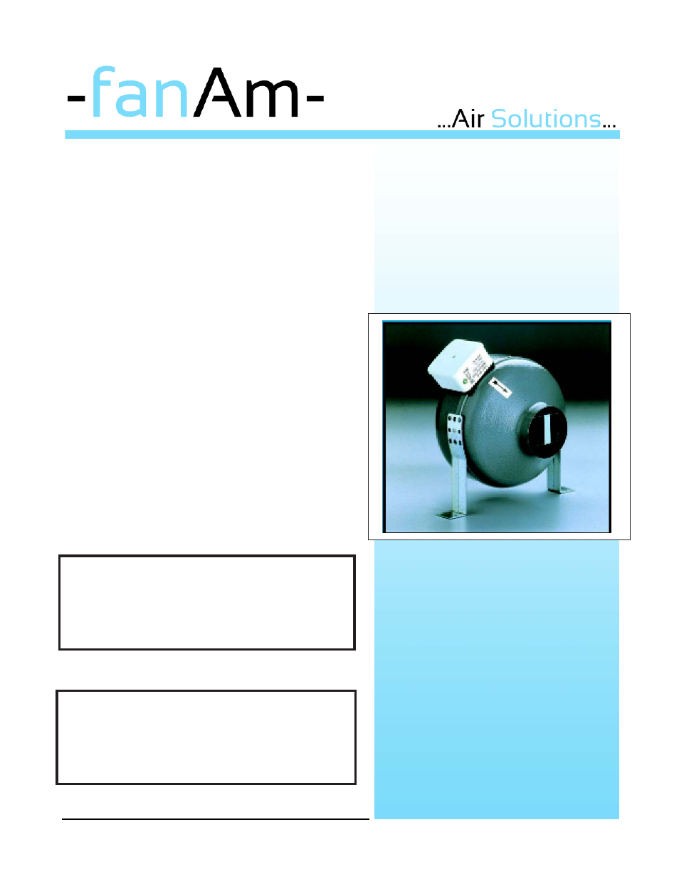 FanAm CA Inline Series (metal) User Manual | 4 pages