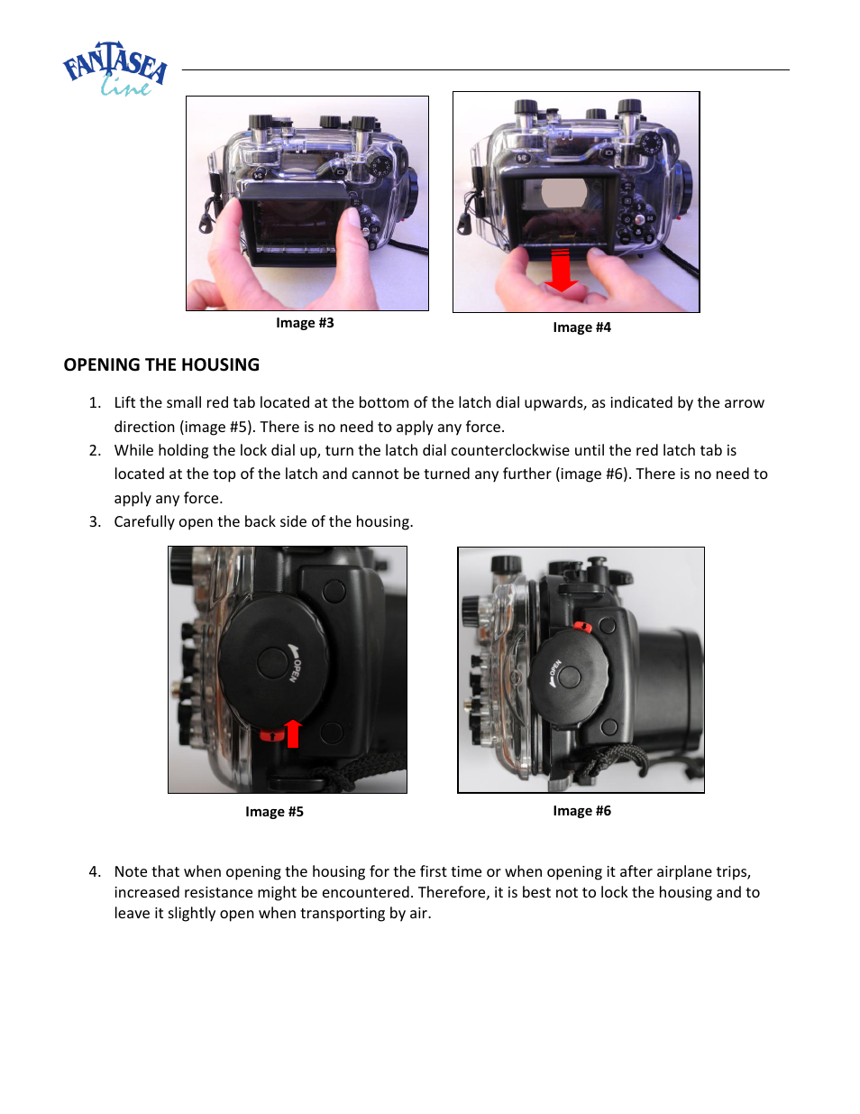 Pening, Ousing | Fantasea Line FP7100 Housing User Manual | Page 14 / 24