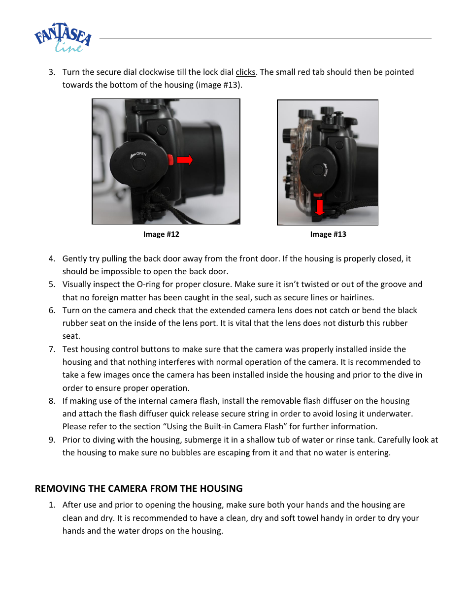 Emoving, Mera, Ousing | Fantasea Line FP7100 Housing User Manual | Page 17 / 24