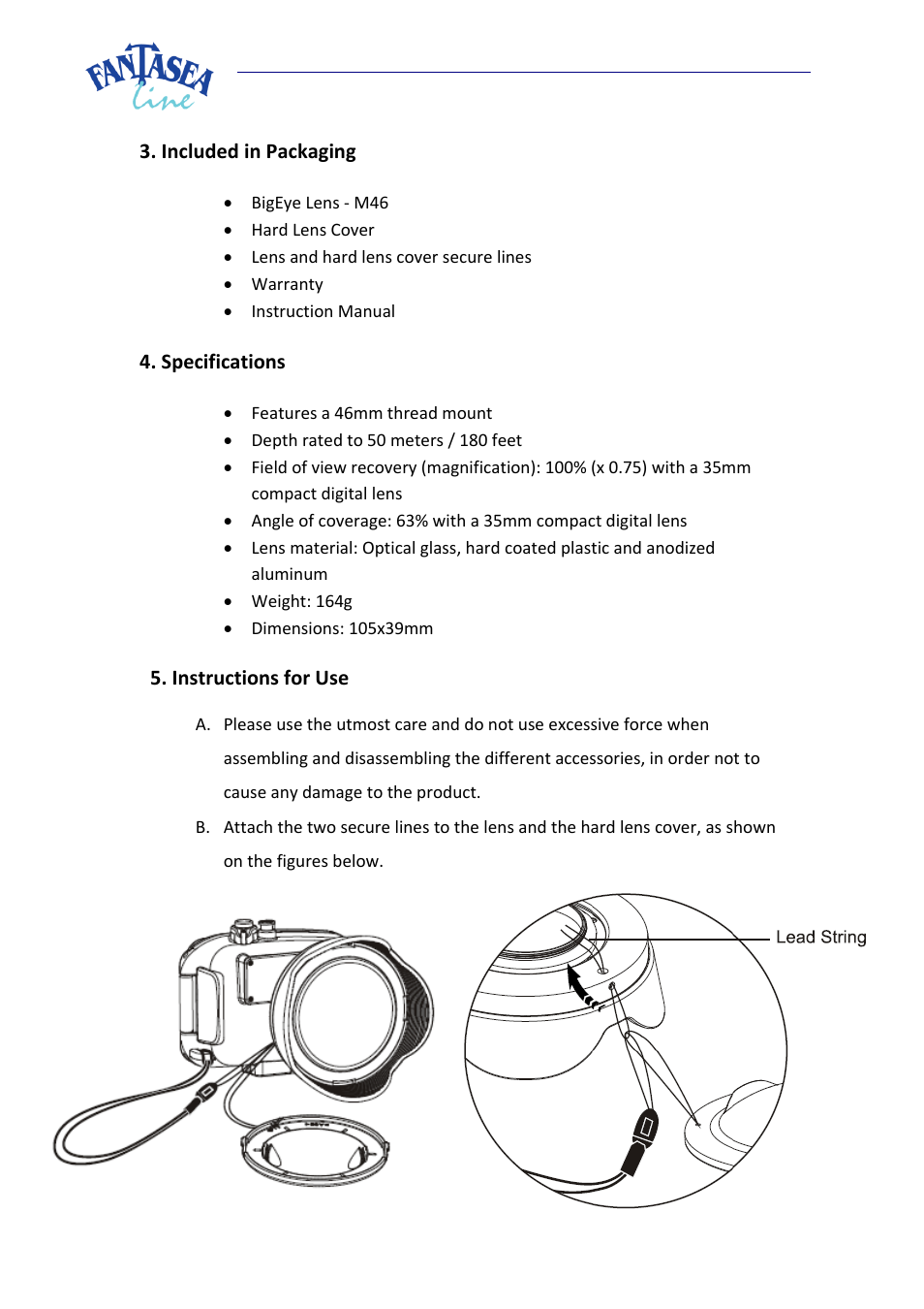 Fantasea Line M46 BigEye Lens User Manual | Page 3 / 8