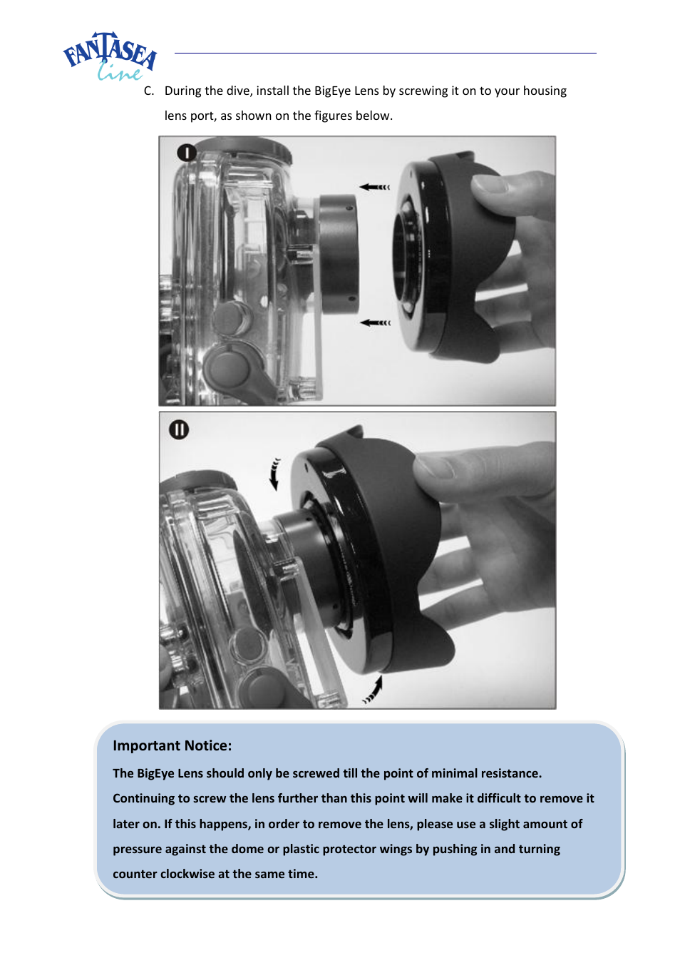 Fantasea Line M46 BigEye Lens User Manual | Page 4 / 8