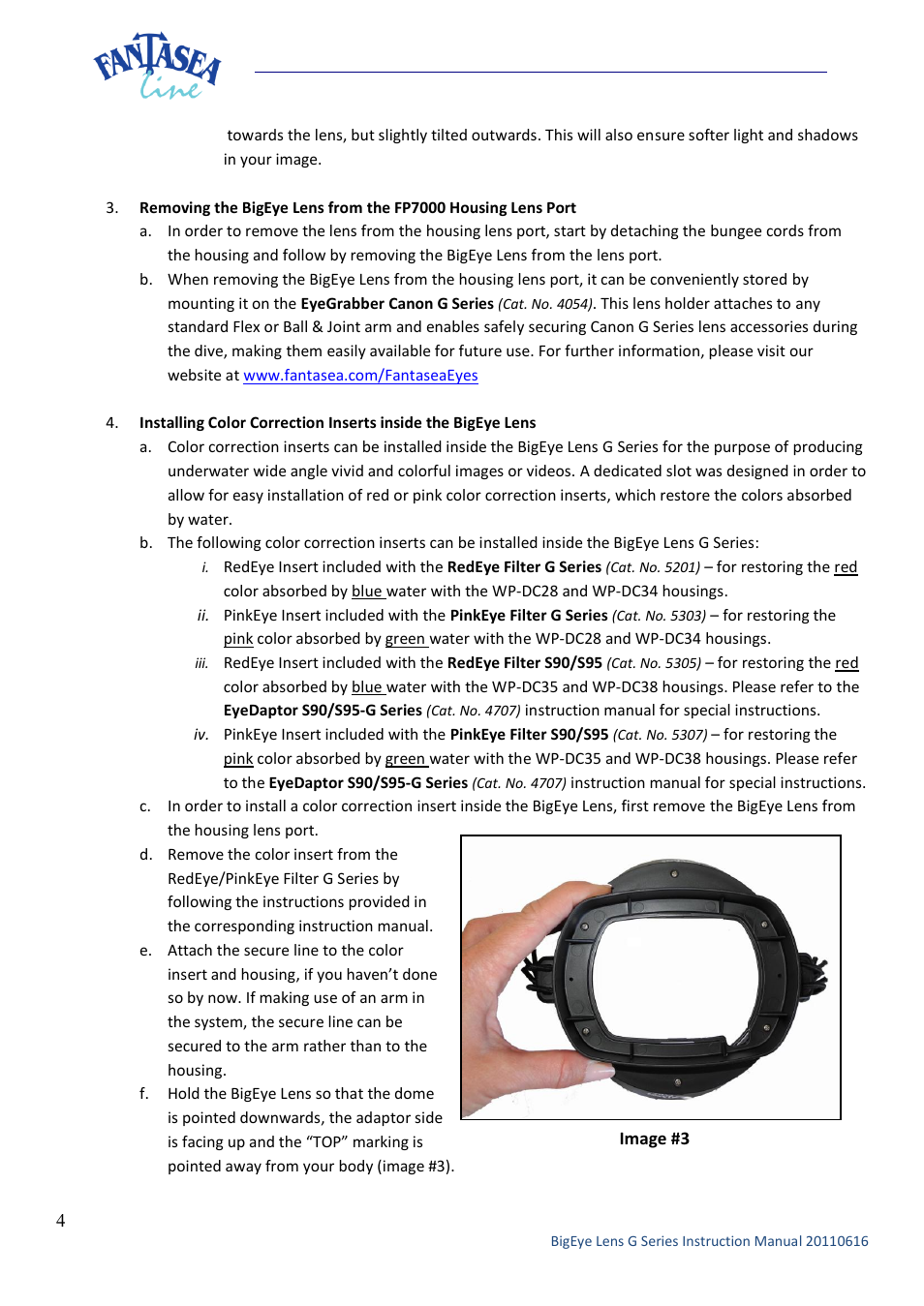 Fantasea Line G Series BigEye Lens User Manual | Page 4 / 6