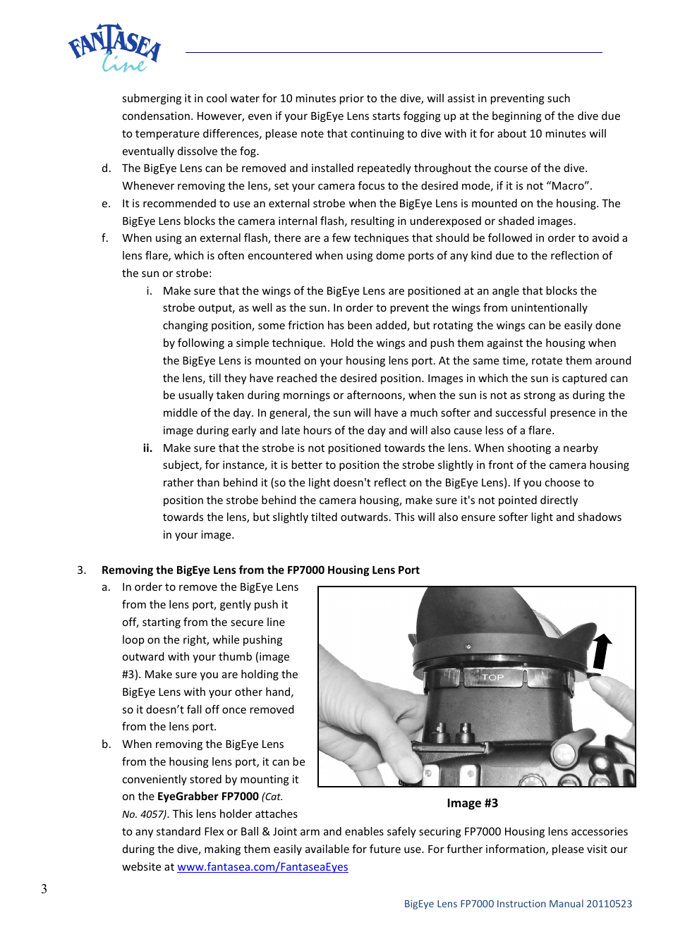 Fantasea Line FP7000 BigEye Lens User Manual | Page 3 / 6
